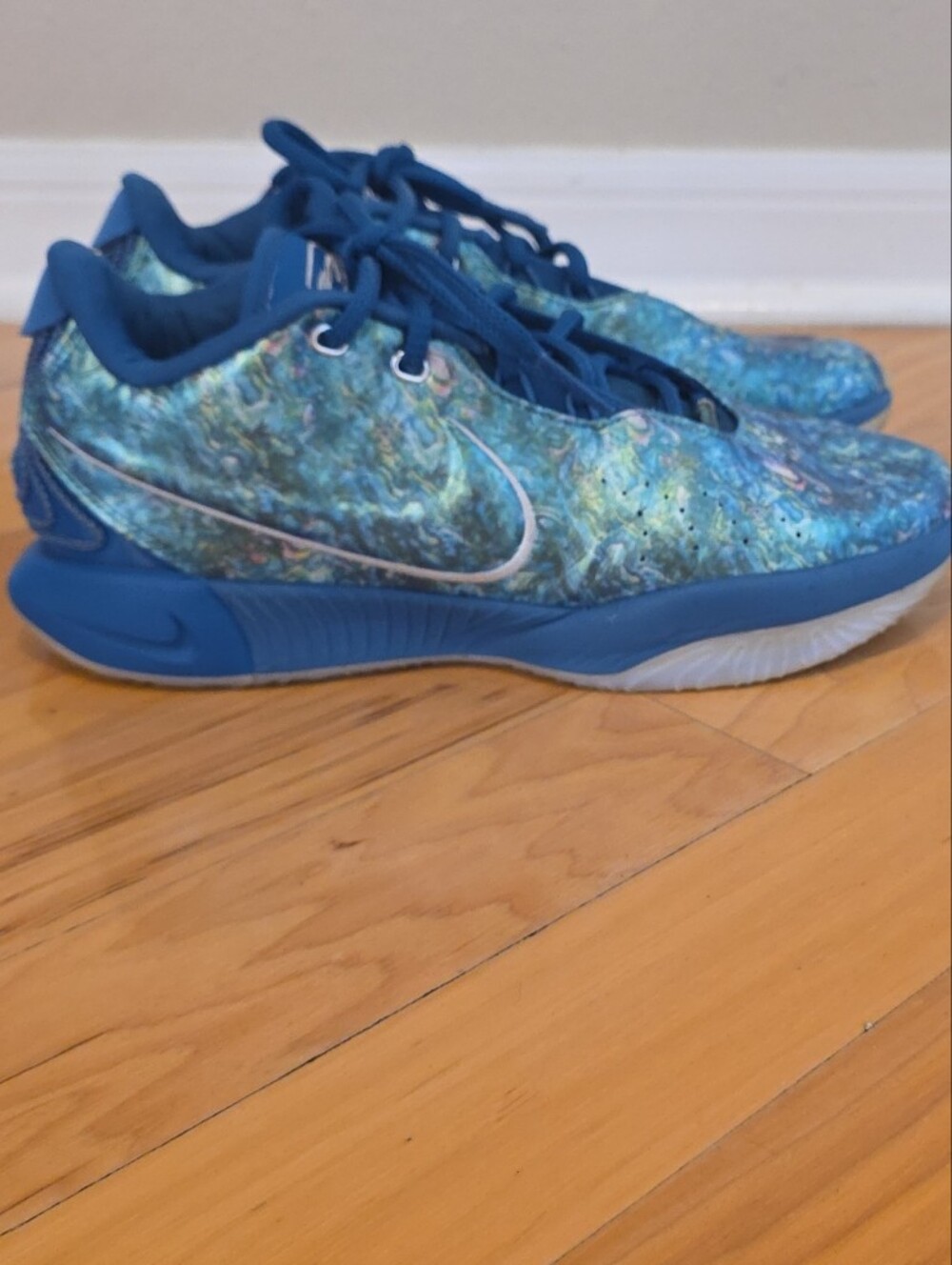 Nike Kids Blue Multi Marble-Print Sneakers